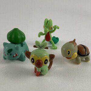 Pokemon Mini Collectible PVC Figures Lot Treecko Bulbasaur Grookey Turtwig WCT